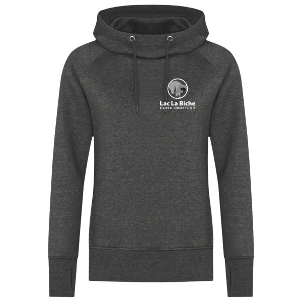 Ladies Hoodie White Pocket Logo  Thumbnail