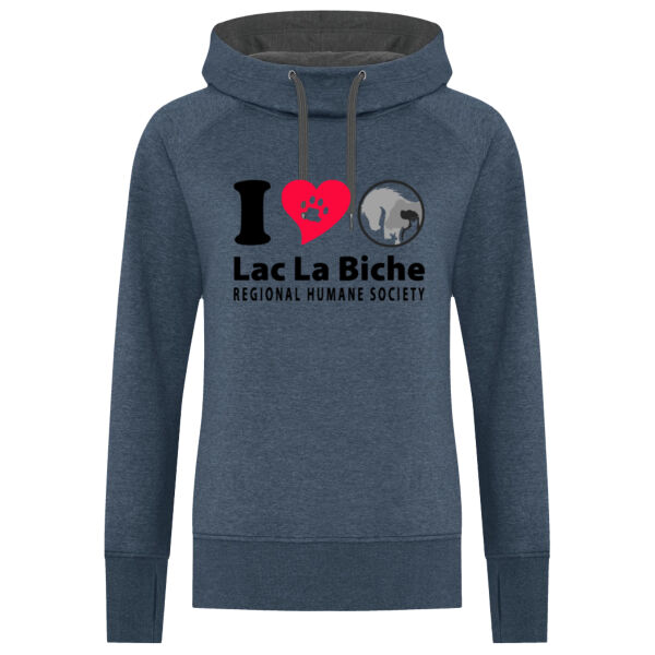 Ladies Hoodie I Heart LLB Logo Black Thumbnail